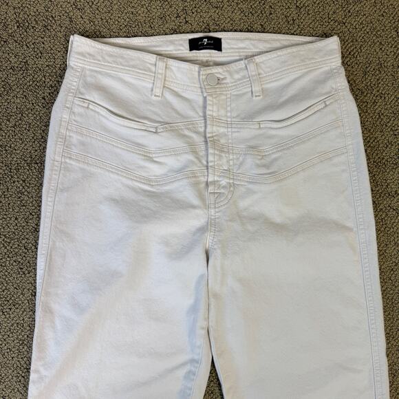 7 For All Mankind Straight Denim White Jeans US Women's 30 - Picture 2 of 10